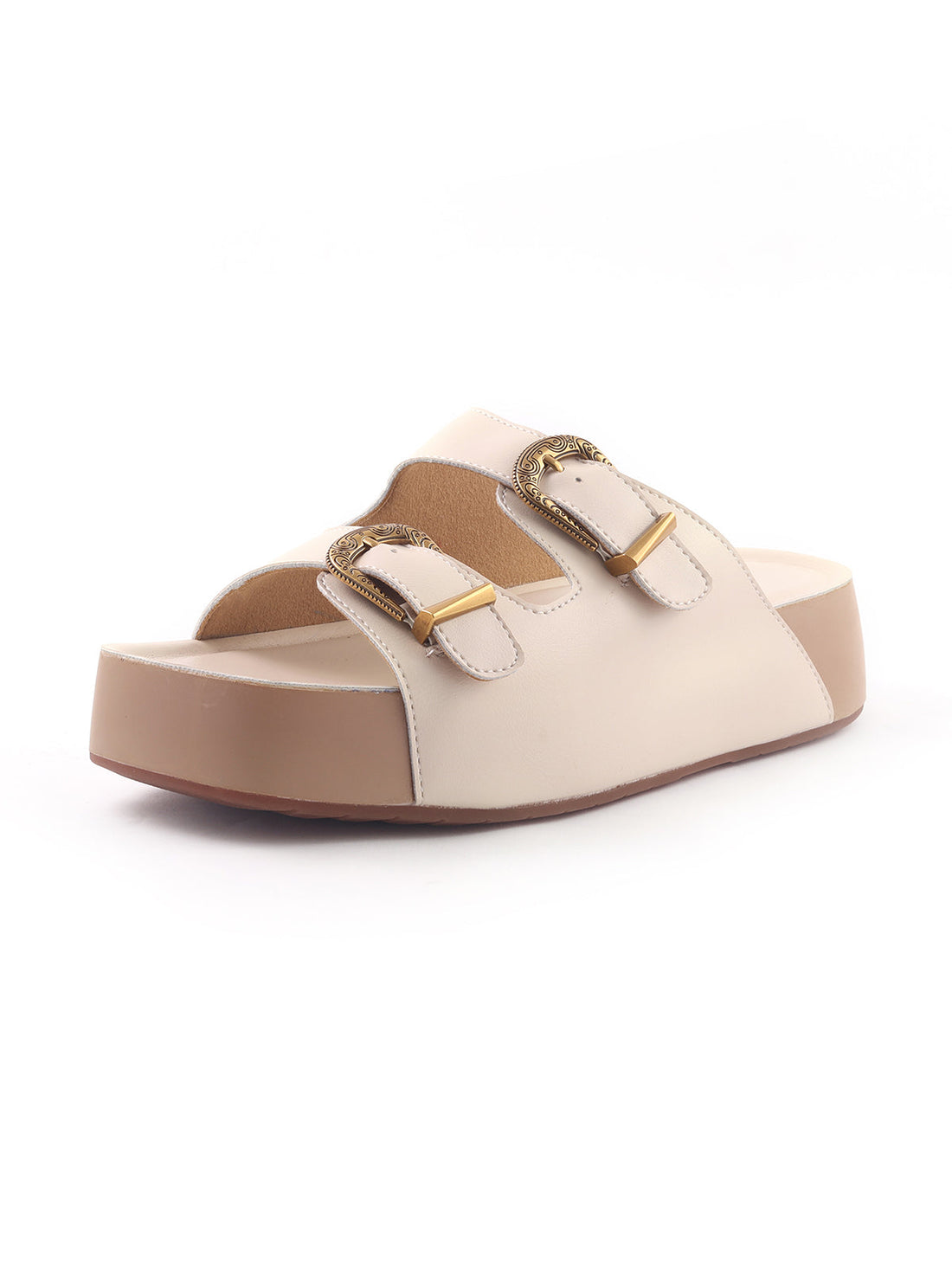 Antique Buckle Detail platform Sandals