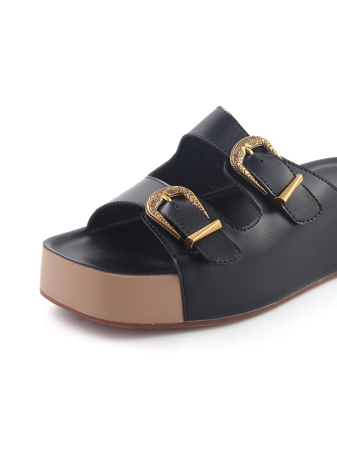 Antique Buckle Detail platform Sandals