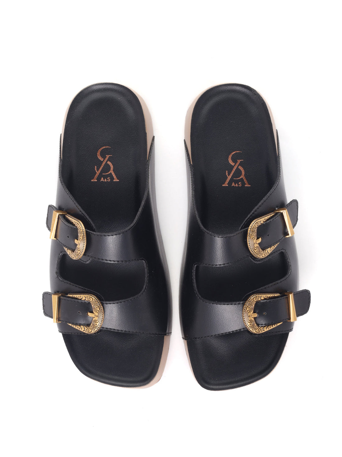 Antique Buckle Detail platform Sandals