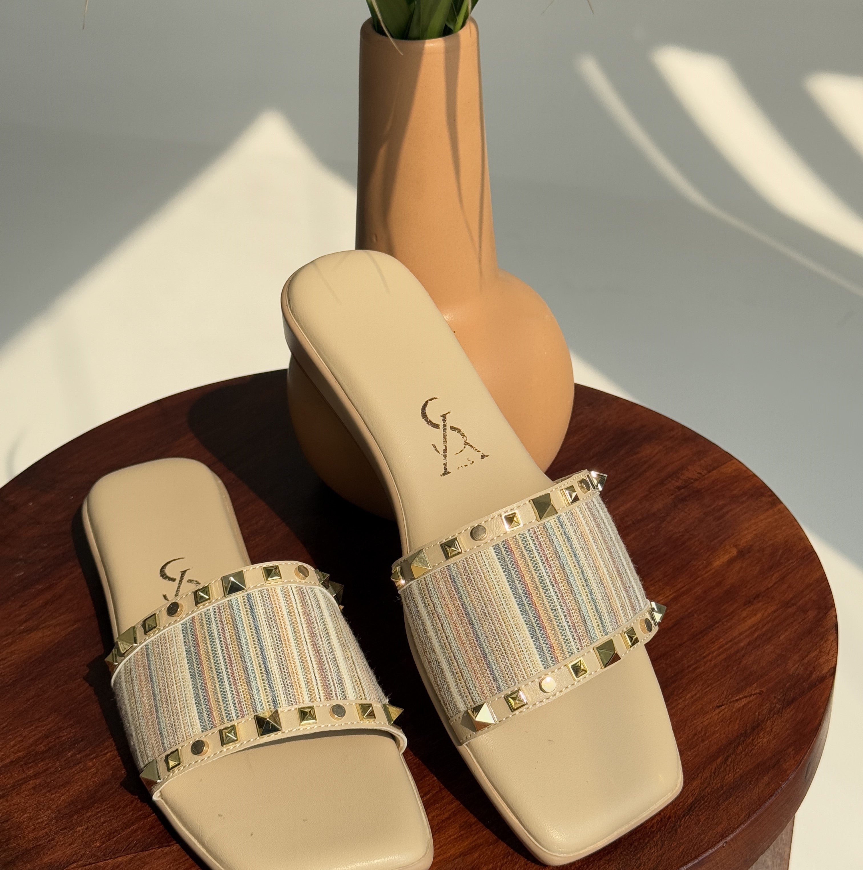 Striped Textured Detail Flats