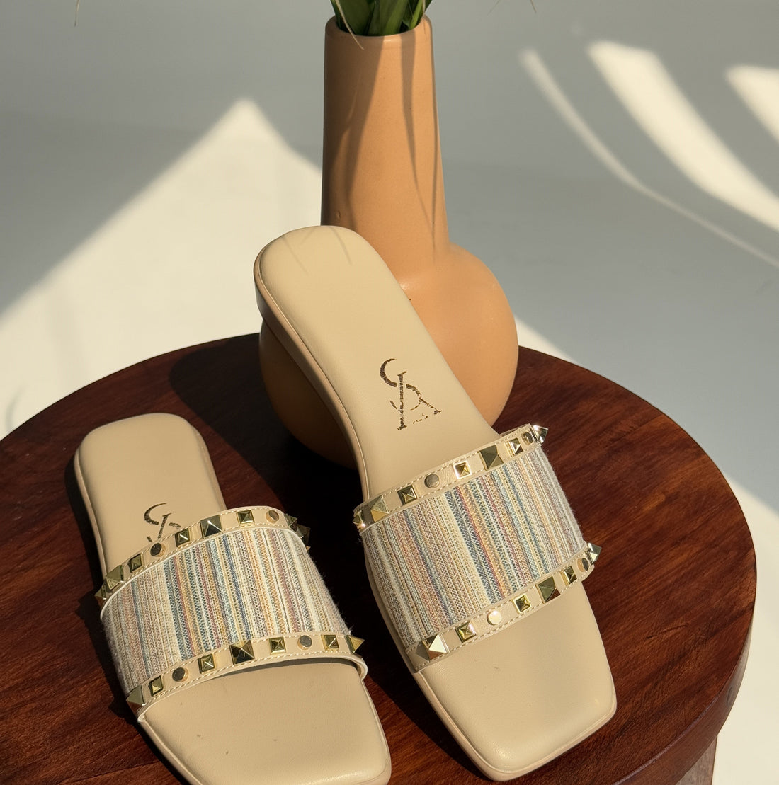 Striped Textured Detail Flats