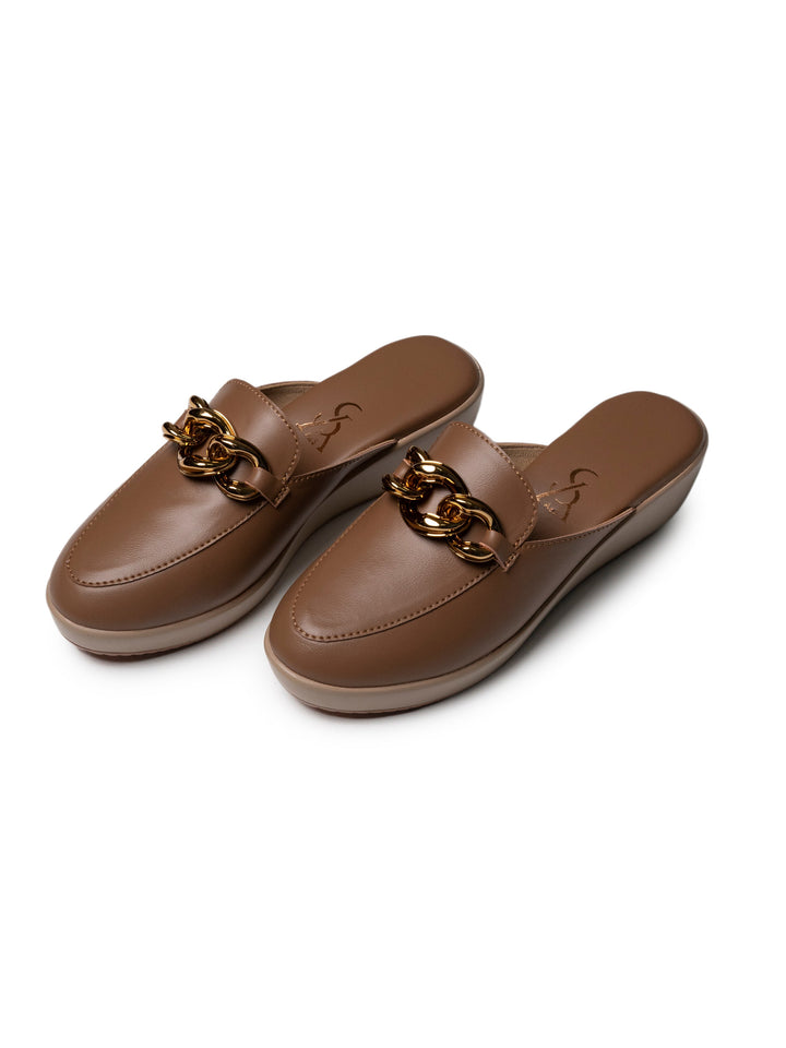 Chunky Chain Detail Mules